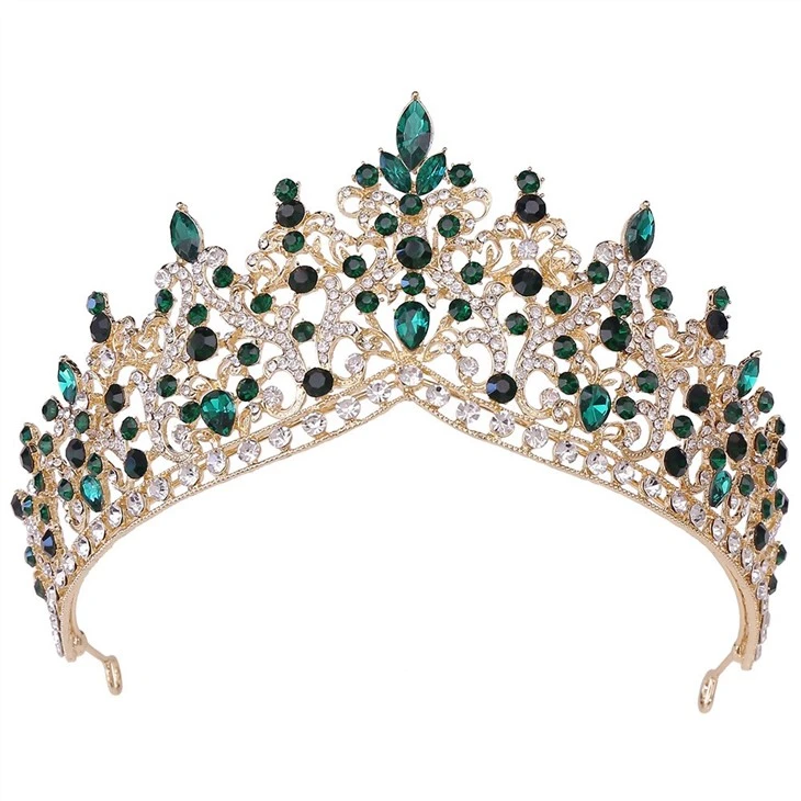 Wholesale Women Wedding Tiara Crown Bridal Hair Accessories Gold Red Tiaras And Crown For Girls
